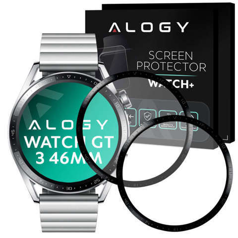 Alogy 2x Szkło na smartwatch elastyczne 3D do Huawei Watch GT 3 46mm Black