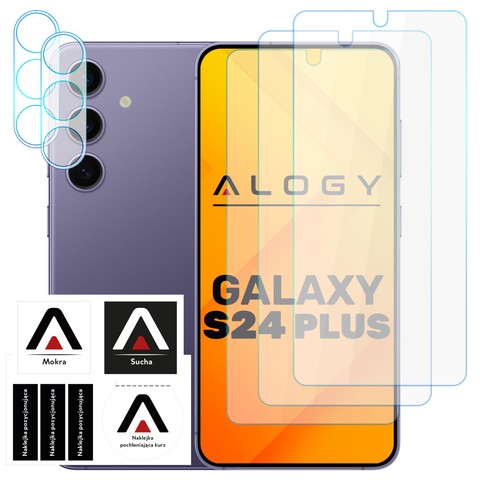 Alogy 3x Szkło hartowane do Galaxy S24+ Plus na ekran + 2x szkło na obiektyw Screen Protector Pro+ 9H