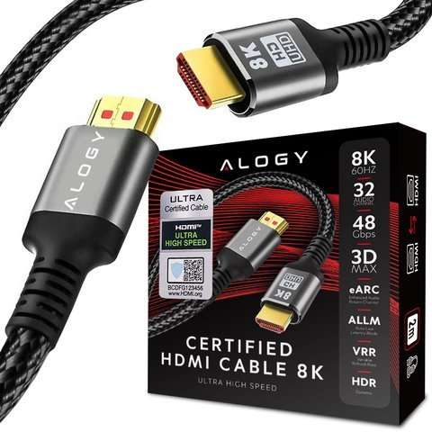 Alogy 8K Kabel HDMI 2.1 60Hz 48GBps 2m Czarny