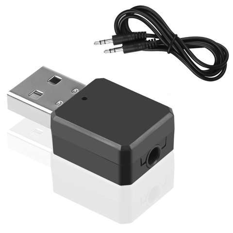 Alogy Adapter 2w1 AUX - Sygnał bezprzewodowy Dwustronny Bluetooth 5.1 USB-A  Czarny