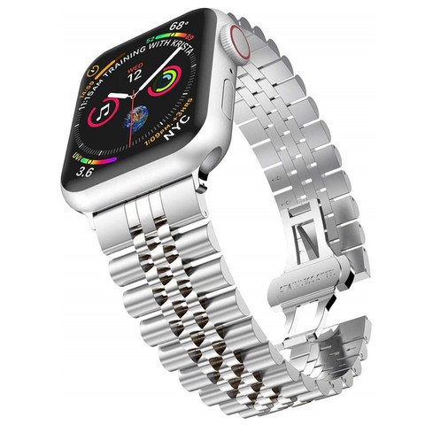 Alogy Bransoleta pasek do zegarka Steel Strap do Apple Watch 42/44/45/49mm Srebrny