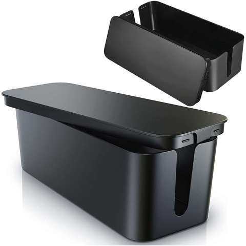 Alogy Cable Organizer Storage Box S 23cm Organizer biurkowy pojemnik pudełko na kable listwy Czarny