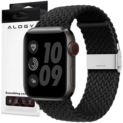 Alogy Elastic Strap Pasek elastyczny do Apple Watch 1/2/3/4/5/6/7/8/SE (38/40/41mm) Czarny