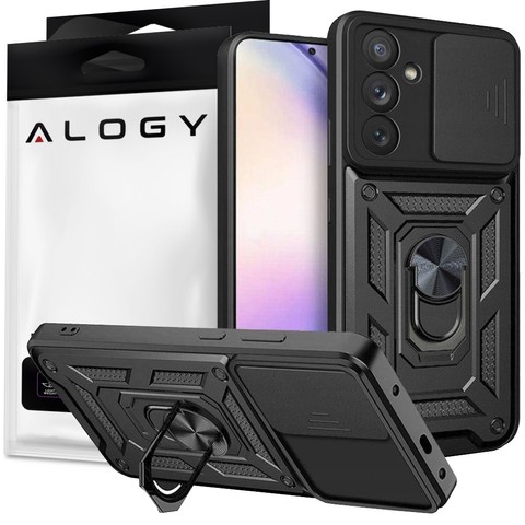 Alogy Etui Pancerne do Samsung Galaxy A54 z osłoną aparatu Camshield Stand Ring Duty Black