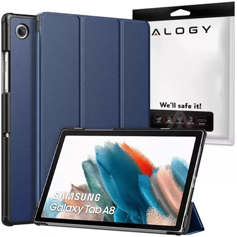 Alogy Etui do tabletu Smart Book do Samsung Galaxy Tab A8 2021 SM-X200/SM-X205 Granatowy