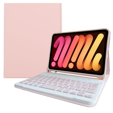 Alogy Etui na tablet Smart Case klawiatura bluetooth do Apple iPad Mini 6 2021 Różowe