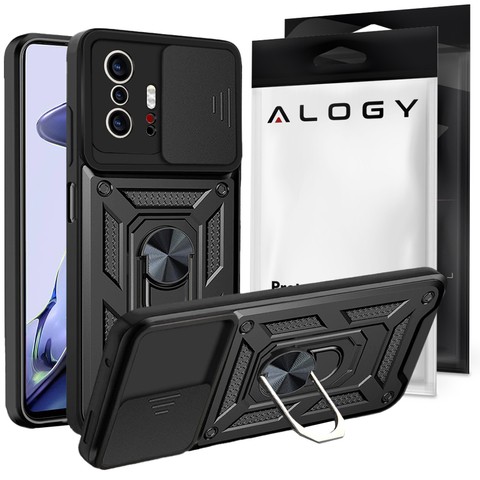 Alogy Etui na telefon z osłoną aparatu Alogy Camshield Stand Ring do Xiaomi Mi 11T/ 11T Pro Czarne