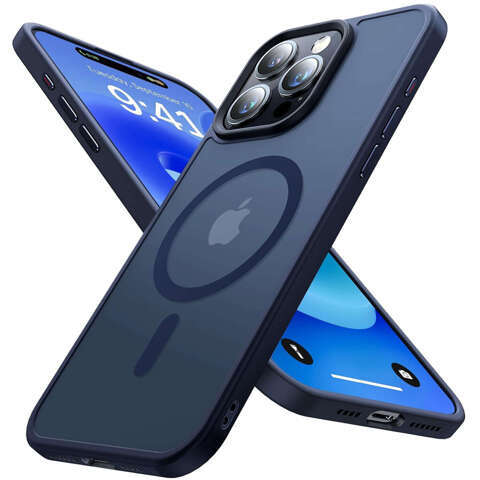 Alogy Etui ochronne do iPhone 15 Pro Max Ring Case obudowa na telefon do MagSafe Granatowe