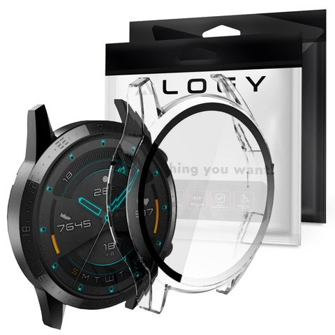 Alogy Etui silikonowe na smartwatch z folią ochronną do Huawei Watch GT 2 46mm Przezroczyste