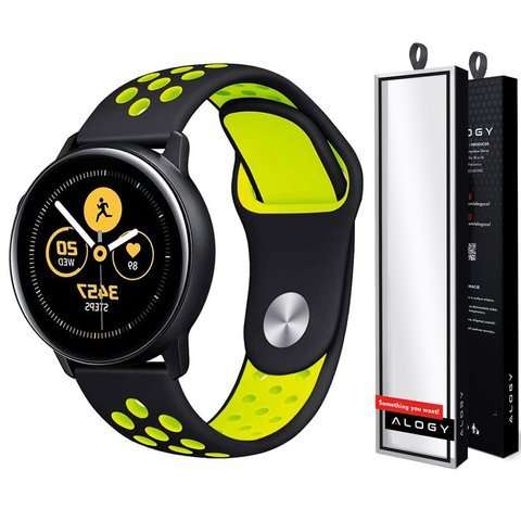 Alogy Gumowy Uniwersalny pasek sportowy soft band do smartwatcha 22mm Czarno-żółty