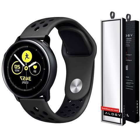 Alogy Gumowy Uniwersalny pasek sportowy soft band do smartwatcha 22mm Czarny
