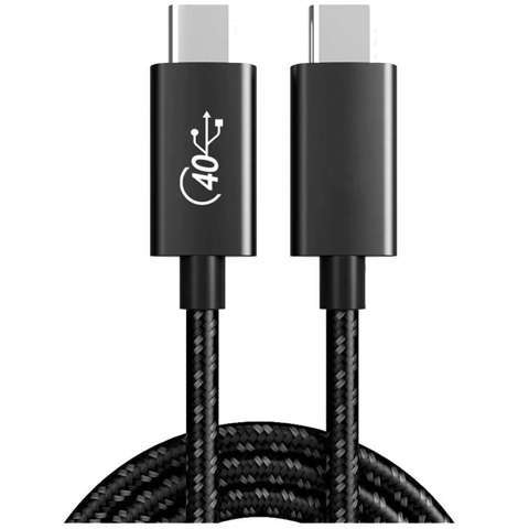 Alogy Kabel 1.5m Thunderbolt USB-C Szybkie ładowanie 100W 5A 40Gbps Czarny