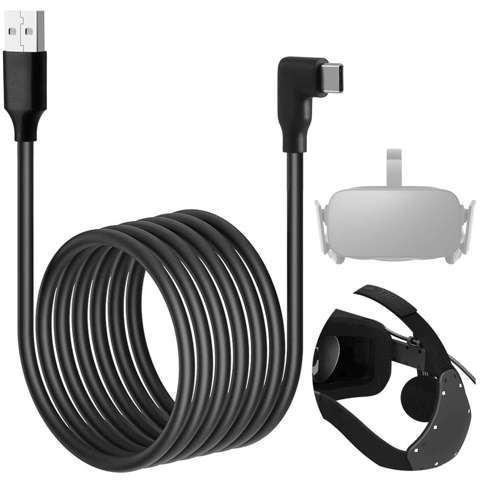 Alogy Kabel do okularów VR przewód USB do USB Type-C 5m do Oculus Link Quest 1 2 Czarny