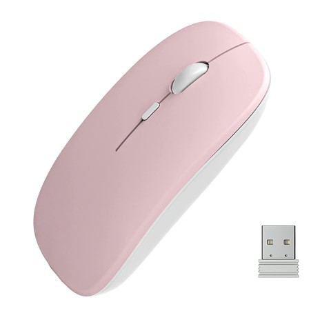 Alogy Komputerowa myszka mysz bezprzewodowa Bluetooth Mouse do laptopa tabletu 2.4GHZ Różowa