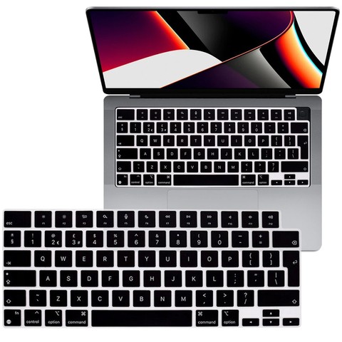 Alogy Nakładka ochronna silikonowa na klawiaturę do Apple Macbook Pro 14/16 M1 2021 A2442/A2485 Czarna