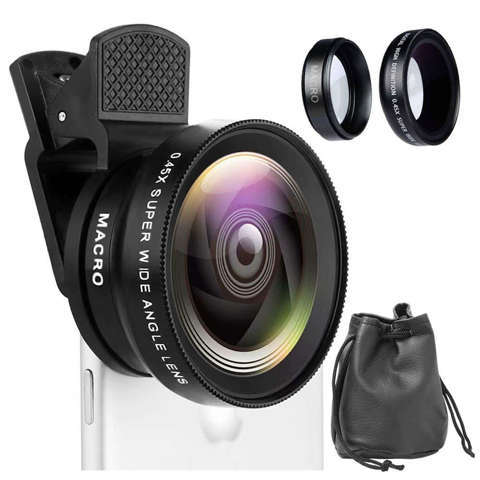 Alogy Obiektyw na tylny aparat 2w1 do smartfona telefonu Photo Lens Angle 0.45X Makro 12.5X