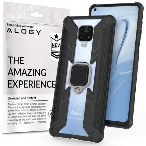 Alogy Pancerne etui Ring Carbon Holder do Xiaomi Redmi Note 9S/ Pro/ Max