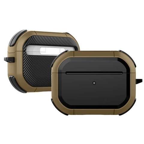 Alogy Pancerne etui na słuchawki 360 Tough Armor do AirPods Pro Czarno-brązowe
