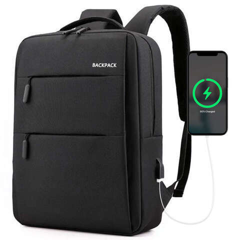 Alogy Plecak Backpack na laptopa duży wodoodporny z portem USB Unisex 44x34x13cm Czarny
