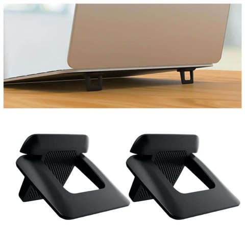 Alogy Podstawka pod laptopa nóżki stopki składane na biurko uchwyt stojak 2szt Czarne