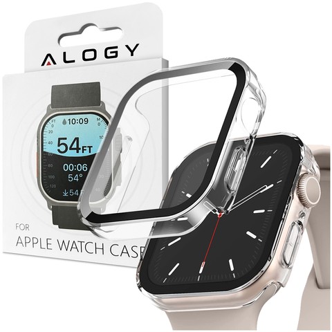 Alogy Protector Case 2w1 Obudowa ochronna z szkłem nakładka do Apple Watch 7/8 41mm Czarna
