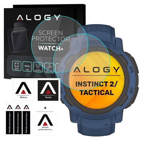 Alogy Screen Protector Watch+ 2x Szkło Hartowane ochronne na smartwatch do Garmin Instinct 2 / Tactical