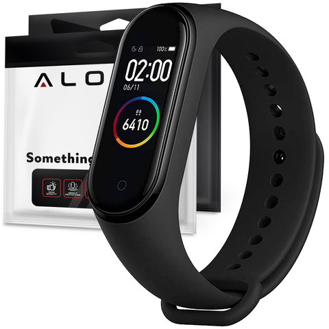 Alogy Soft Band Opaska pasek silikonowy do Xiaomi Mi Band 5 / 6 / 6 NFC / 7 Czarna