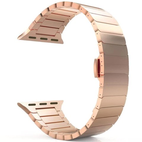 Alogy Stainless Steel Bransoleta do Apple Watch 1/2/3/4/5/6/7/8/SE/Ultra 42/44/45/49mm Różowe Złoto