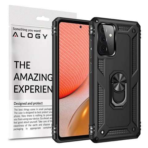 Alogy Stand Armor Ring Etui na telefon do Galaxy A72 pancerna obudowa Czarne