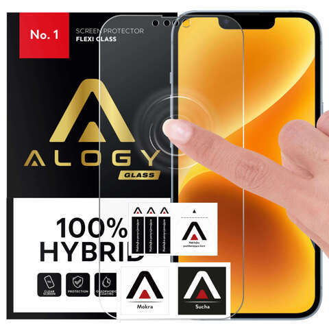 Alogy Szkło hybrydowe do Apple iPhone 14 Plus na cały ekran Flexi Full Glass 9H ochrona na cały ekran