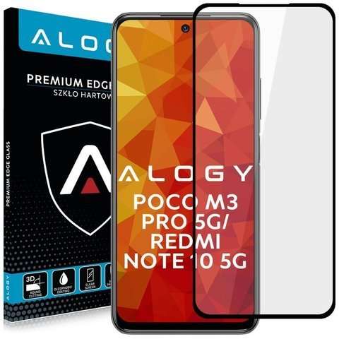 Alogy Szkło na ekran Full Glue CF do Poco M3 Pro 5G/ Redmi Note 10 5G Czarne