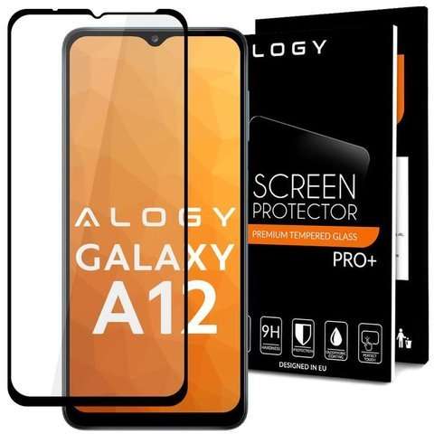Alogy Szkło na ekran Full Glue case friendly do Samsung Galaxy A12 Czarne