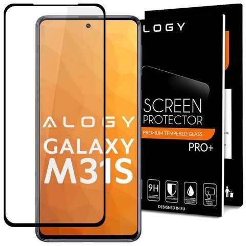 Alogy Szkło na ekran Full Glue case friendly do Samsung Galaxy M31s Czarne