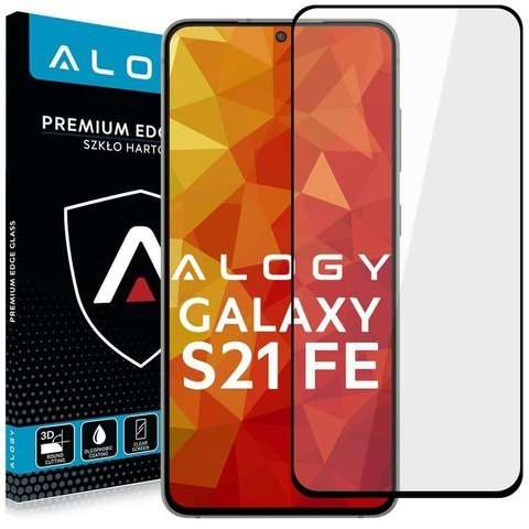 Alogy Szkło na ekran Full Glue case friendly do Samsung Galaxy S21 FE Czarne