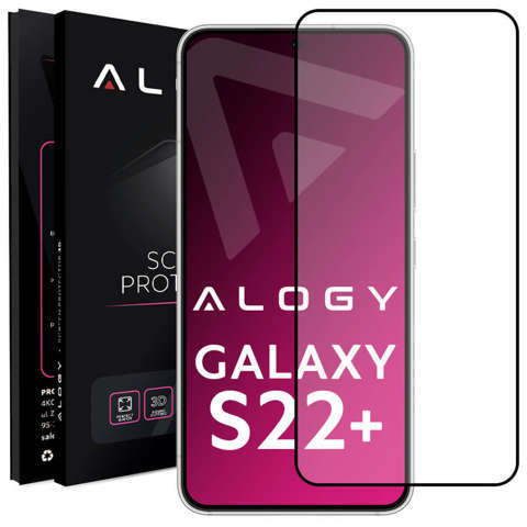 Alogy Szkło na ekran Full Glue case friendly do Samsung Galaxy S22 Plus Czarne