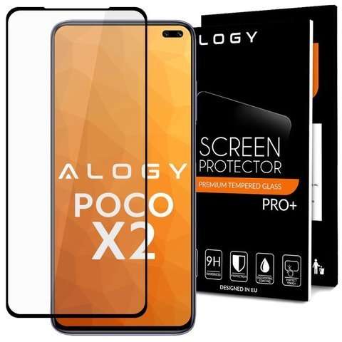 Alogy Szkło na ekran Full Glue case friendly do Xiaomi Poco X2 Czarne