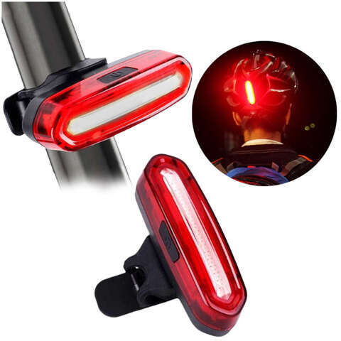 Alogy Tylna lampka rowerowa LED USB światło oświetlenie na rower Czarwone