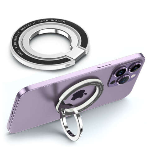 Alogy Uchwyt na telefon do MagSafe Magnetic Ring Stand pierścień do iPhone 12/ 13 Srebrny