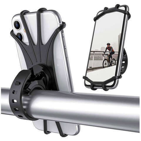 Alogy Uchwyt rowerowy Spider TPU Bike Holder do telefonu Silikonowy na rower motor hulajnoga quad Czarny