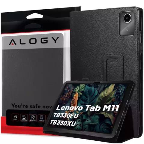 Etui do Lenovo Tab K11E / M11 10.95" TB330FU/TB330XU/TB331FC stojak pokrowiec obudowa z klapką na tablet Case Alogy Czarne