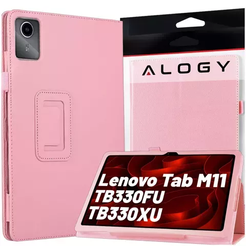 Etui do Lenovo Tab K11E / M11 10.95" TB330FU/TB330XU/TB331FC stojak pokrowiec obudowa z klapką na tablet Case Alogy Różowe