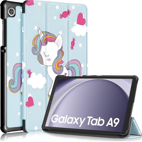 Etui do Samsung Galaxy Tab A9 2023 8.7" X110/X115 obudowa na tablet Case Alogy Book Cover Unicorn Jednorożec niebieskie