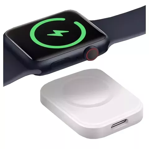 Ładowarka indukcyjna do Apple Watch Alogy Charger z portem USB-C mini ładowarka przenośna Biała