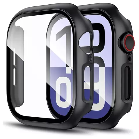 Obudowa ochronna z szkłem Alogy Protector Case 2w1 nakładka etui do Apple Watch 10 46mm Czarna