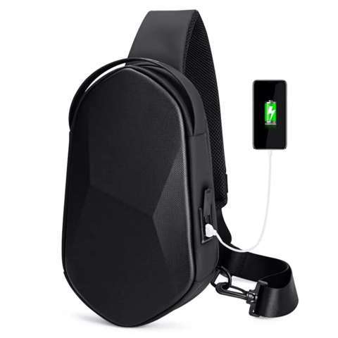 Plecak na laptopa Alogy z portem USB antykradzieżowy sportowy Czarny