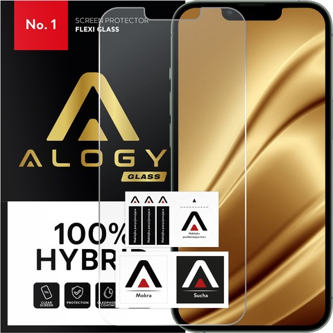 Szkło hybrydowe do Apple iPhone 13 Pro na ekran Alogy Flexi Glass 9H Case Friendly płaskie na ekran