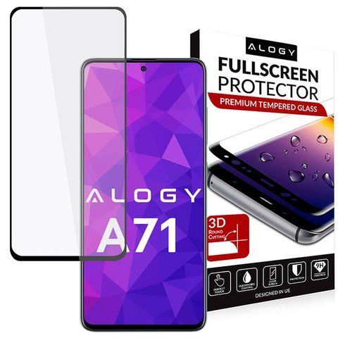Szkło na telefon Alogy Full Glue do Samsung Galaxy A71 Czarne 