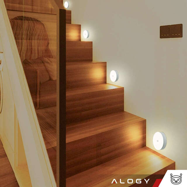 2x Alogy Lampka LED z czujnikiem ruchu Sensor Light Bezprzewodowa lampa nocna oświetlenie meblowe Światło ciepłe