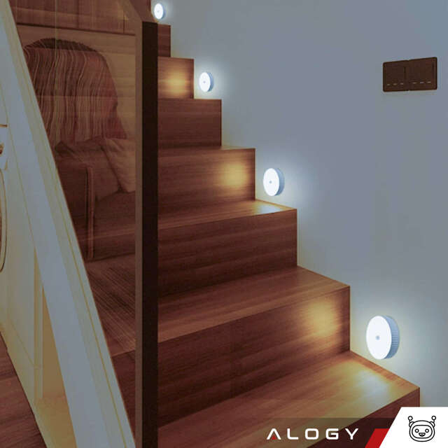 2x Alogy Lampka LED z czujnikiem ruchu Sensor Light Bezprzewodowa lampa nocna oświetlenie meblowe Światło zimne