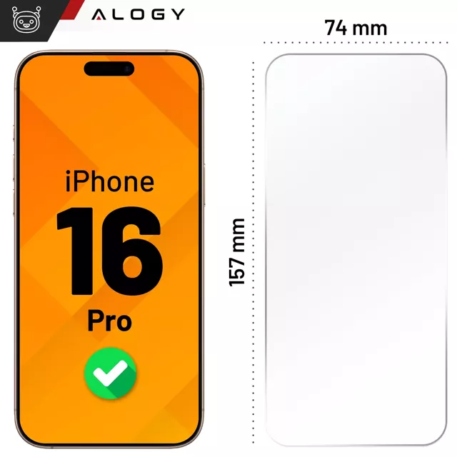 2x Szkło hartowane do Apple iPhone 16 Pro ochronne szkiełko na ekran 9H Alogy Heavy Pro+™️